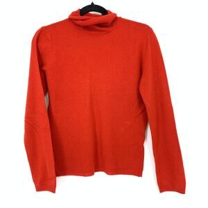 Sisley Pullover Turtleneck Sweater Womens Apx Size Medium Red Wool Long Sleeve